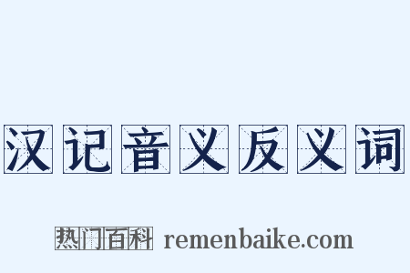 汉记音义反义词是什么意思的图片